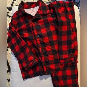 Kids Red and Black Plaid Pajama Set